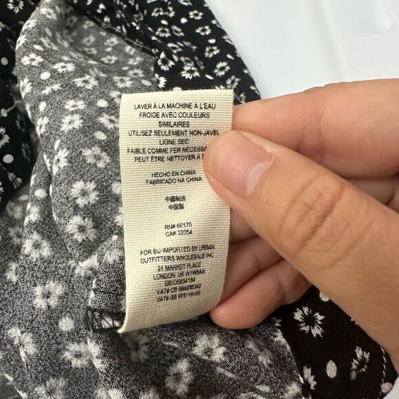 Free People Wonderland Printed A-Line Mini Dress Black Floral sz Small New - Picture 10 of 11